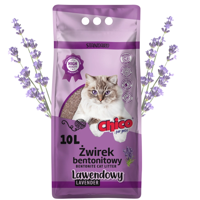 Chico Standard Lawenda żwirek bentonitowy zbrylający dla kota 10L