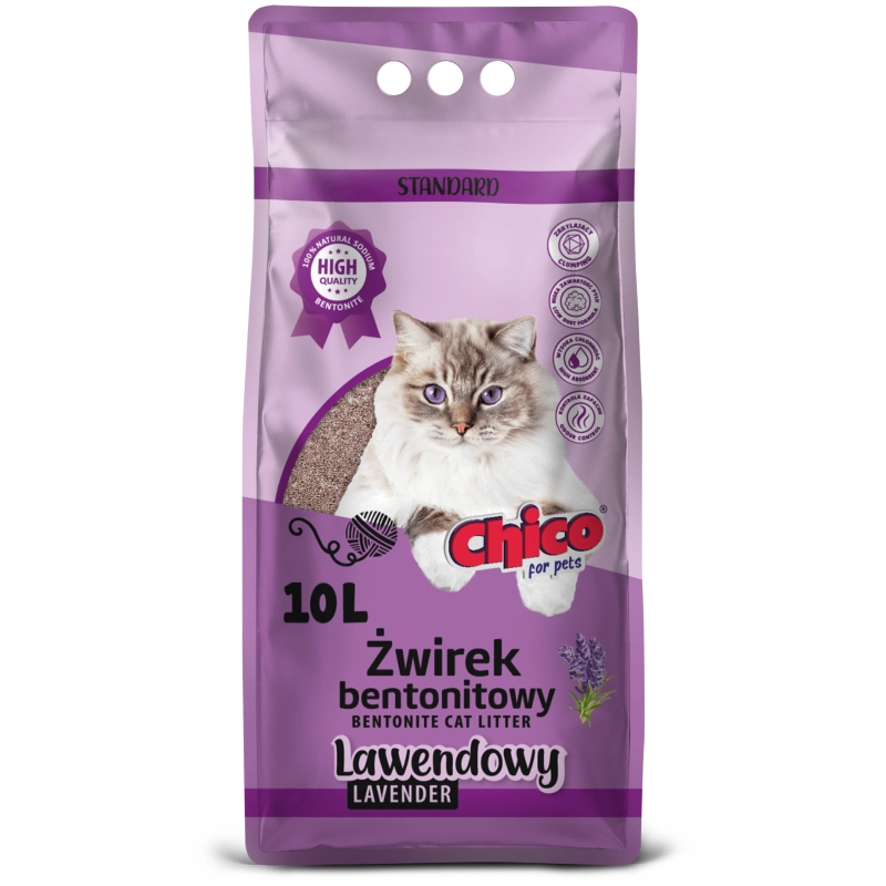 Chico Standard Lawenda żwirek bentonitowy zbrylający dla kota 10L
