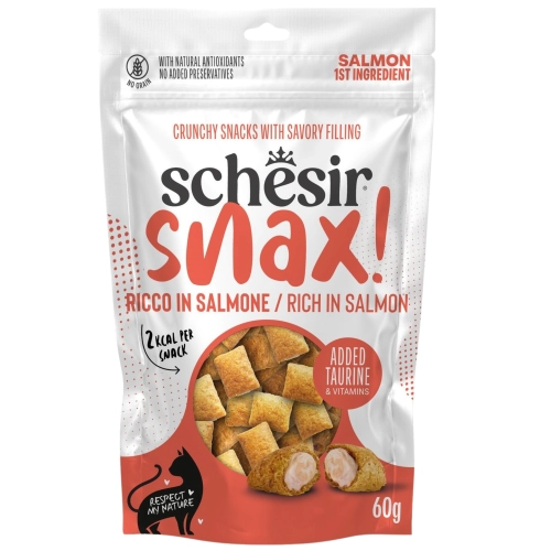 Schesir Snax łosoś chrupiący przysmak z nadzieniem dla kota 60g