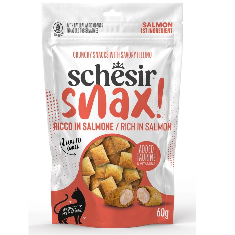 Schesir Snax łosoś chrupiący przysmak z nadzieniem dla kota 60g
