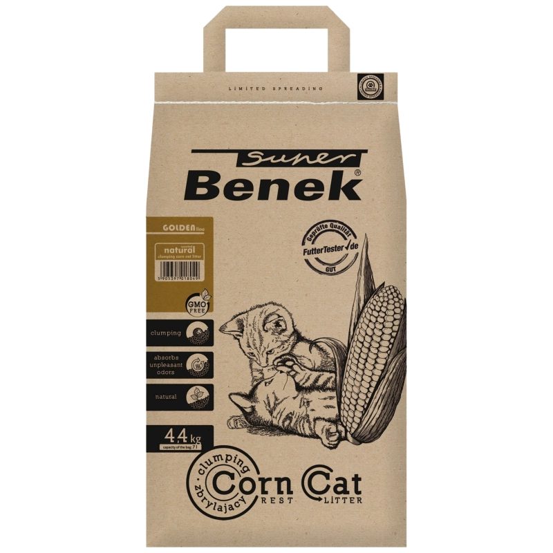 Super Benek Corn Cat Golden żwirek kukurydziany zbrylający  7L