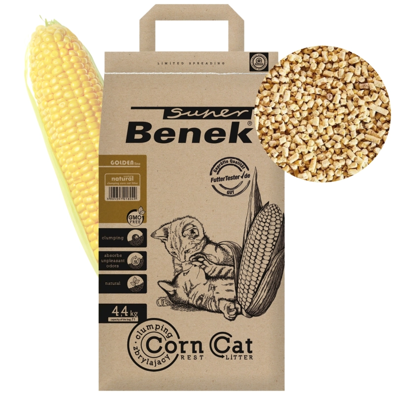 Super Benek Corn Cat Golden żwirek kukurydziany zbrylający  7L