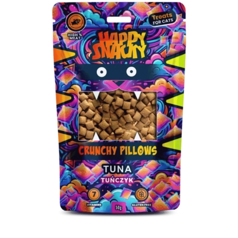Happy Snacky Crunchy Pillows tuńczyk chrupiące poduszeczki dla kota 50g