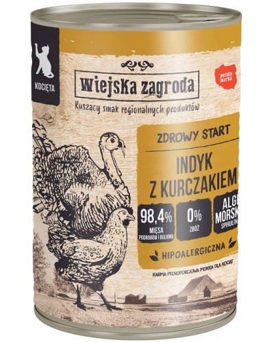 Wiejska Zagroda kot 400g indyk z kurczakiem
