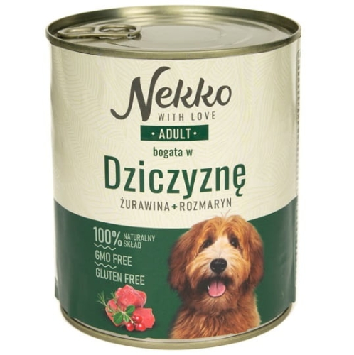 Nekko Mokra karma dla psa Dziczyzna rozmaryn 800g