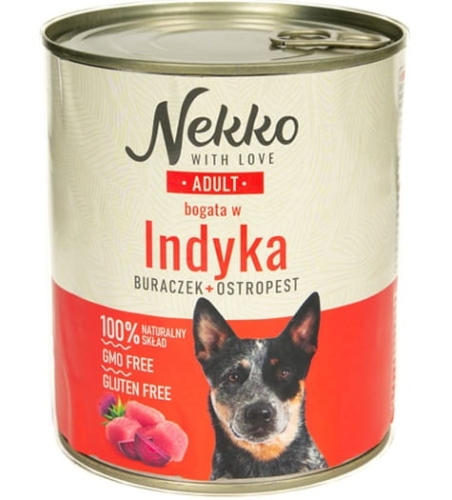 NEKKO - p/pies Adult indyk/burak/ostropest 800g