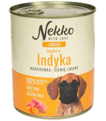 Nekko Junior Indyk marchew siemię lniane 800g