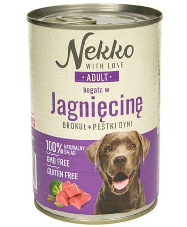 Nekko Mokra karma dla psa Jagnięcina brokuł 400g