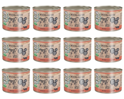 Wiejska Zagroda dla kociąt Królik z cielęciną 12 x 200g