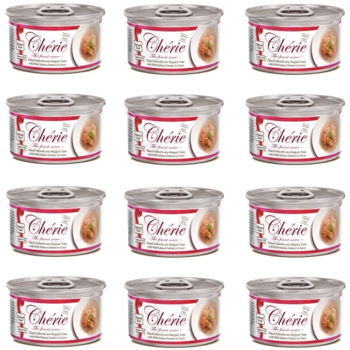 Pettric Cherie Mix tuńczyka z dzikim łososiem w sosie 12 x 80g