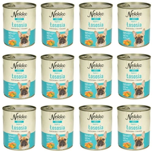 Nekko Mokra karma dla psa Łosoś marchew 12 x 800g