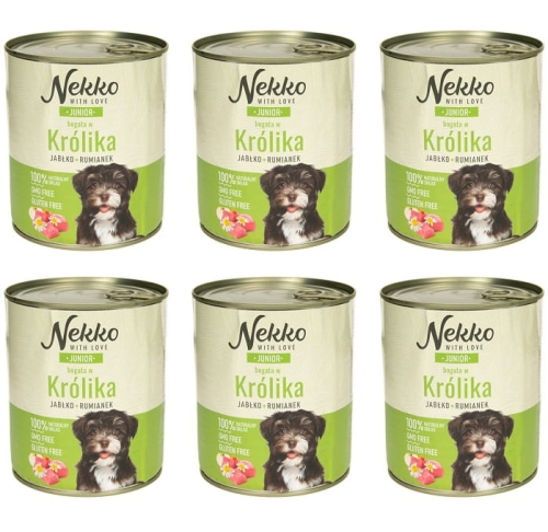 Nekko Junior Królik jabłko rumianek 6 x 800g