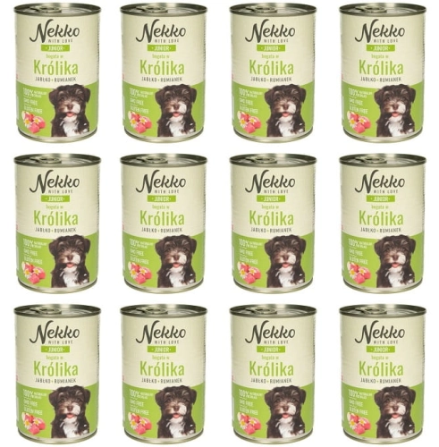 Nekko Junior Królik jabłko rumianek 12 x 400g