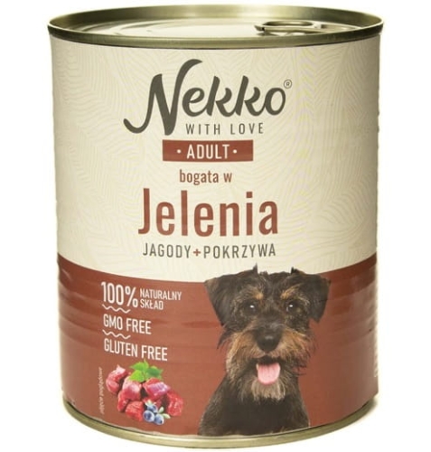 Nekko Mokra karma dla psa Jeleń jagody 800g