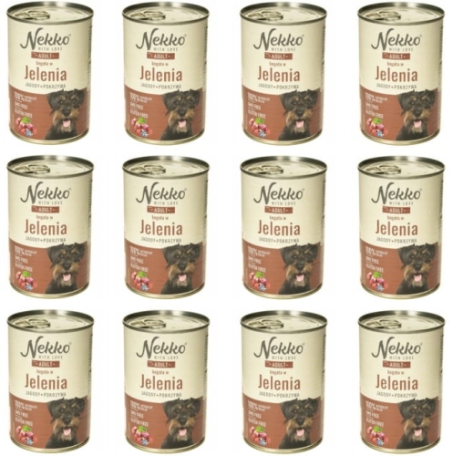 Nekko Mokra karma dla psa Jeleń jagody 12 x 400g