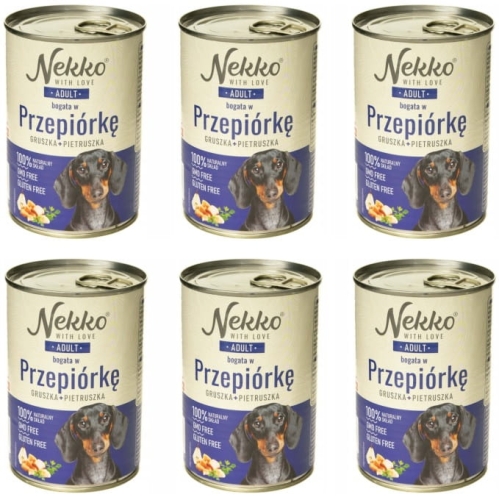 Nekko Mokra karma dla psa Przepiórka gruszka 6 x 400g