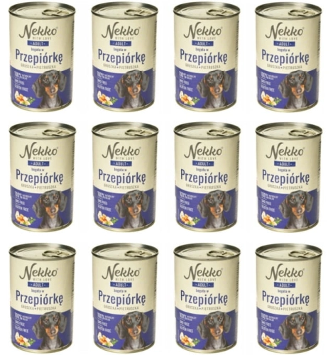 Nekko Mokra karma dla psa Przepiórka gruszka 12 x 400g