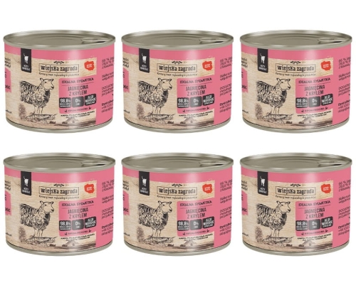 Wiejska Zagroda dla kota Jagnięcina z krylem 6 x 200g
