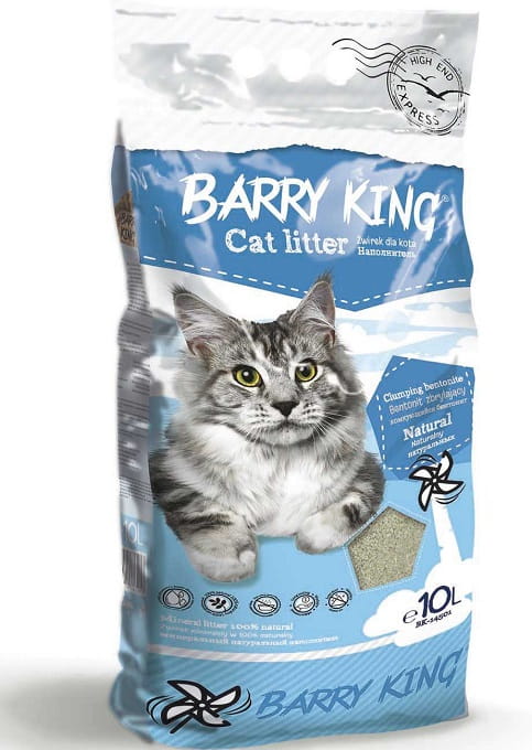 Barry King Żwirek bentonitowy mocno zbrylający dla kota naturalny 10l