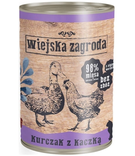 Wiejska Zagroda Kurczak z kaczką 400g dla kota