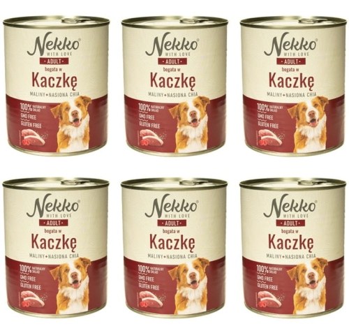 Nekko Adult Kaczka maliny Chia 6 x 800g