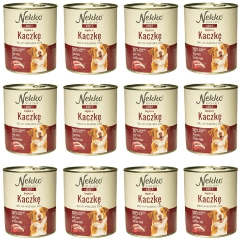 Nekko Adult Kaczka maliny Chia 12 x 800g
