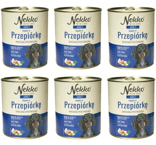 Nekko Adult Przepiórka gruszka pietruszka 6 x 800g