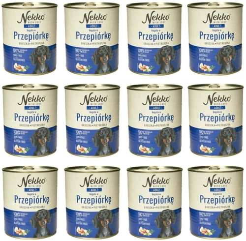 Nekko Adult Przepiórka gruszka pietruszka 12 x 800g