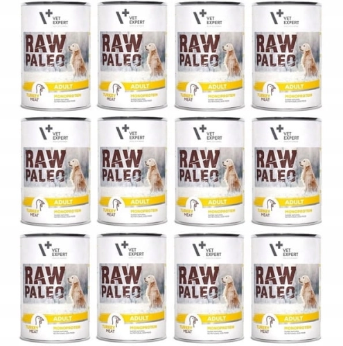 VetExpert Raw Paleo Adult Monoprotein Turkey 12 x 400g