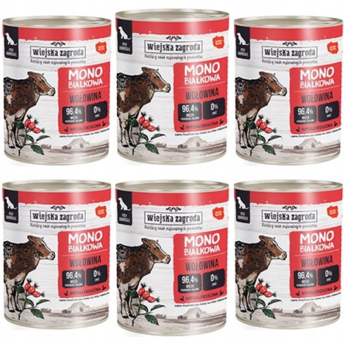 Wiejska Zagroda Monobiałkowa Wołowina 6 x 800g