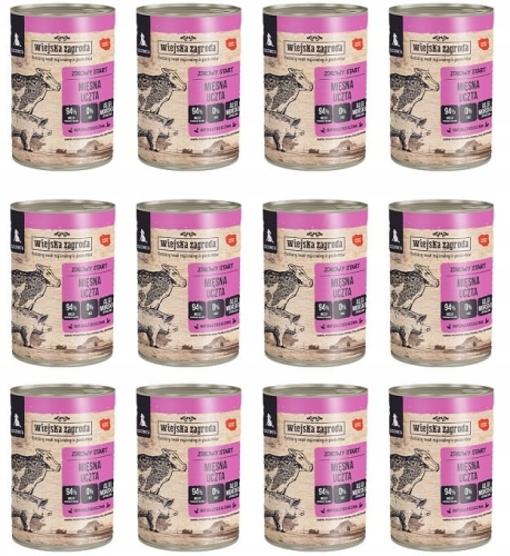 Wiejska Zagroda dla szczeniąt Mięsna uczta 12x400g