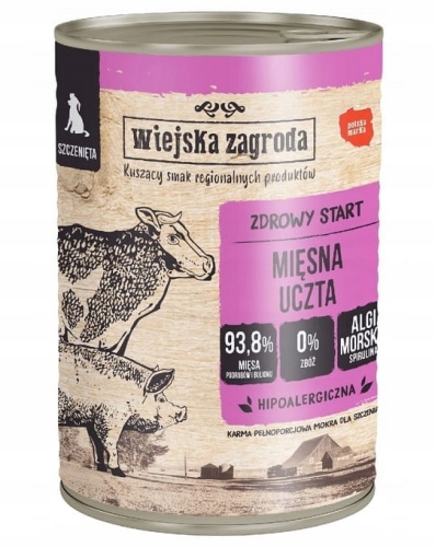 Wiejska Zagroda dla szczeniąt Mięsna uczta 400g
