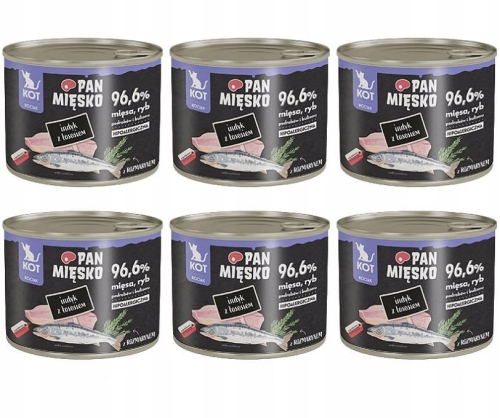 Pan Mięsko dla kociąt Indyk z łososiem 6 x 200g