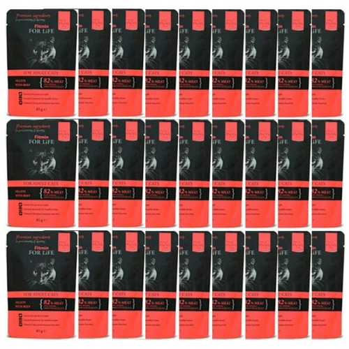 Fitmin Cat For Life Fileciki wołowina sos 28 x 85g