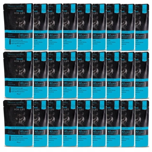 Fitmin Cat For Life Fileciki z kaczką sos 28 x 85g