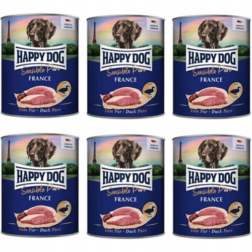 Happy Dog Sensible Pure France Kaczka 100% 6x 800g