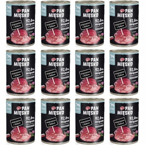 Pan Mięsko dla psa Wieprzowina z dzikiem 12 x 400g