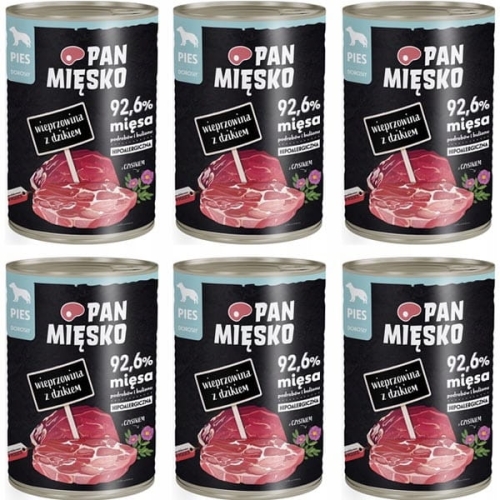 Pan Mięsko dla psa Wieprzowina z dzikiem 6 x 400g
