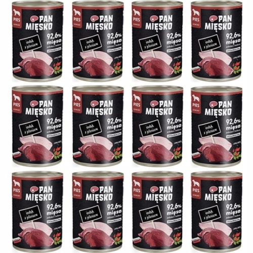 Pan Mięsko dla psa Indyk z jeleniem 12 x 400g