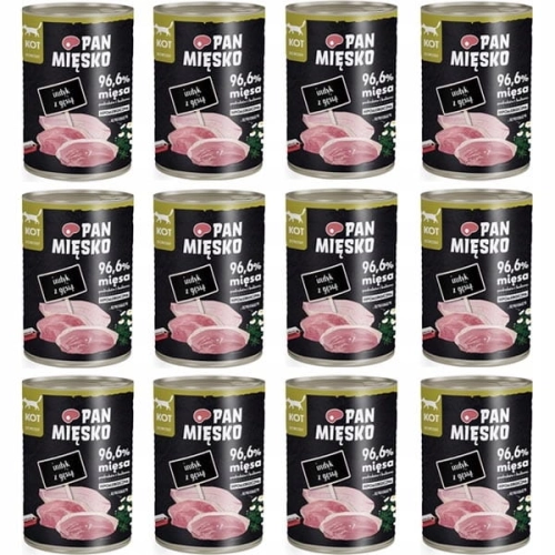 Pan Mięsko dla kota Indyk z gęsią 12 x 400g