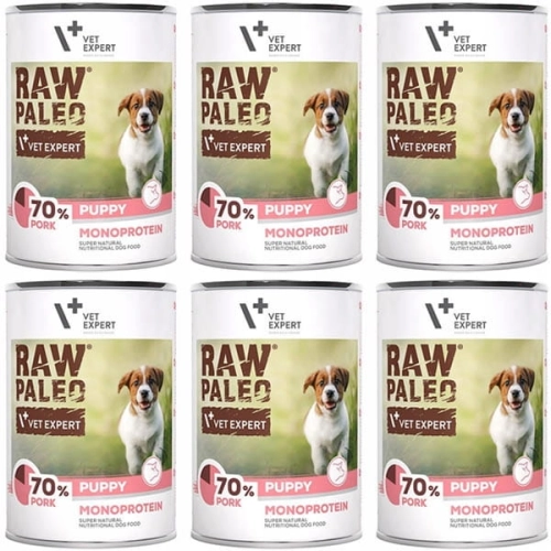 Raw Paleo Puppy Monoprotein Pork 6 x 400g