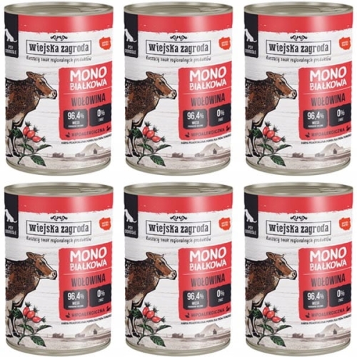 Wiejska Zagroda Monobiałkowa Wołowina 6 x 400g