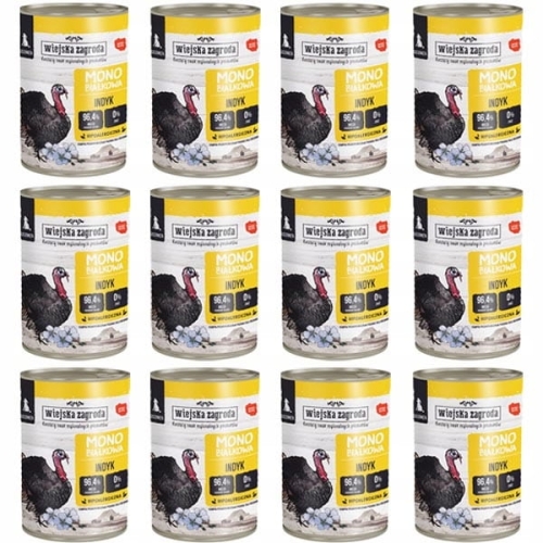 Wiejska Zagroda Mono Indyk dla szczeniąt 12 x 400g