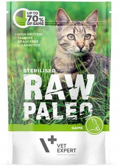 Vet Expert Raw Paleo monobiałkowa mokra karma dla kota sterylizowanego dziczyzna 100g
