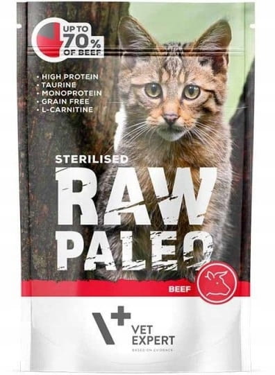Vet Expert Raw Paleo wołowina monoproteinowa karma mokra dla kota sterylizowanego 100g