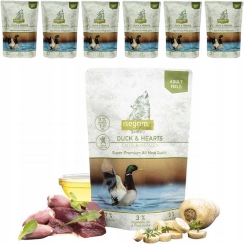 Isegrim Duck Hearts Saszetki 7 x 410g Kaczka serca
