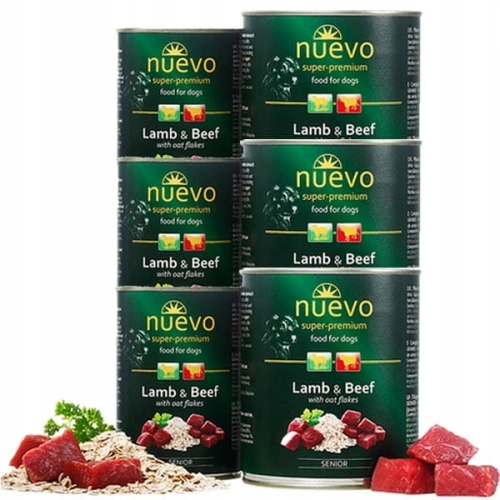 Nuevo Super Premium Mokra karma dla psa seniora Jagniecina Wołowina 6 x 800g