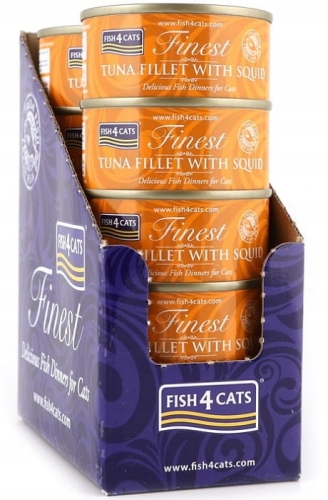Fish4Cats Filet tuńczyka z kałamarnicą 10 x 70g
