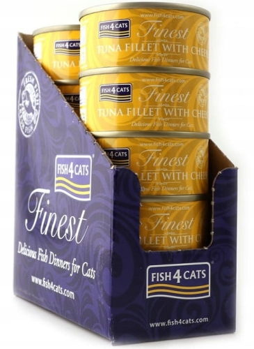 Fish4Cats mokra karma dla kota filety z tuńczyka z serem bez glutenu 10x 70g