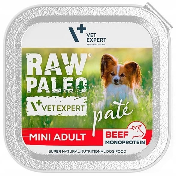 Vet Expert Raw Paleo Mini Adult wołowina monobiałkowa mokra karma dla psa 150g